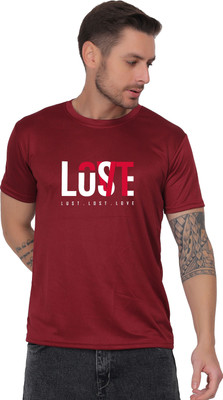 AZAADGARMENT Solid Men Round Neck Reversible Maroon T-Shirt