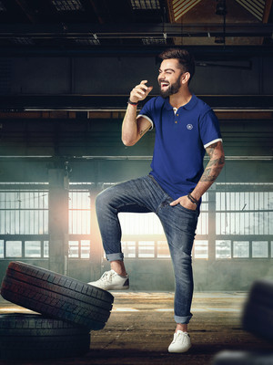 WROGN Solid Men Polo Neck Blue T-Shirt