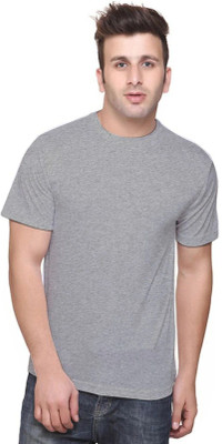 MIT Bharat Solid Men Round Neck Grey T-Shirt