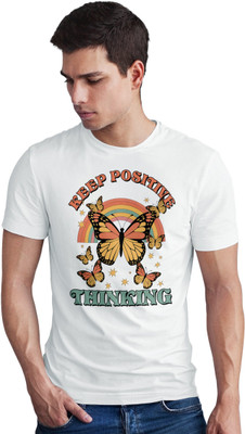 Seek Buy Love Printed Men Round Neck White T-Shirt