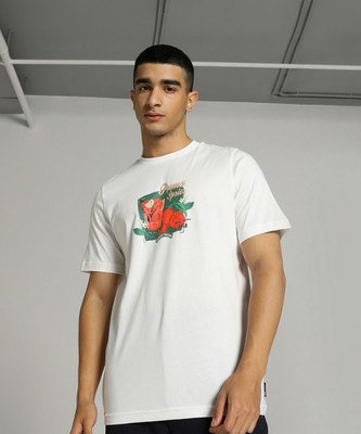 PUMA Printed Men Crew Neck White T-Shirt