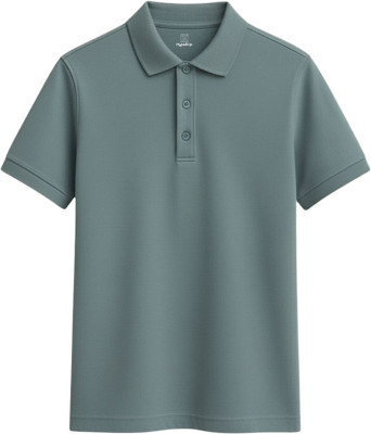 HypeDrip Solid Men Polo Neck Dark Blue T-Shirt