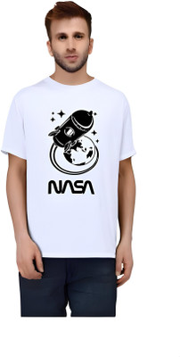 Royal Creations By Rv Printed Men Round Neck White T-Shirt