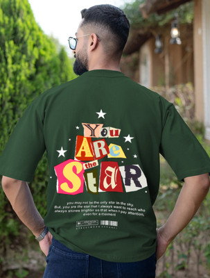 Manico Printed Men Round Neck Green T-Shirt