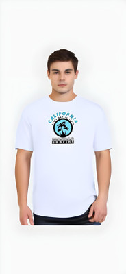 Royal Creations By Rv Printed Men Round Neck White T-Shirt