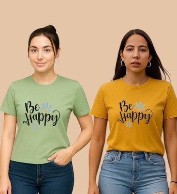 Moldify Graphic Print Women Round Neck Multicolor T-Shirt