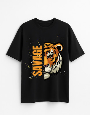 Kachche dhage Solid Men Round Neck Black T-Shirt