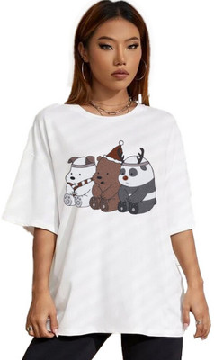 BELTLY Graphic Print, Printed Women Round Neck White T-Shirt