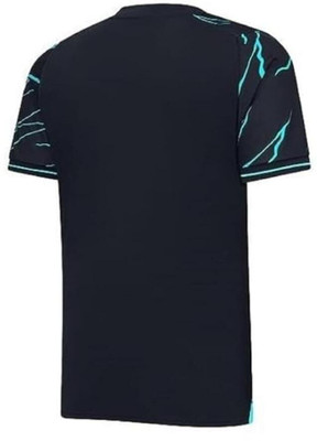 teky Printed Men Round Neck Navy Blue T-Shirt
