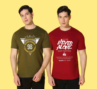 WOOSTRO Graphic Print Men Round Neck Multicolor T-Shirt