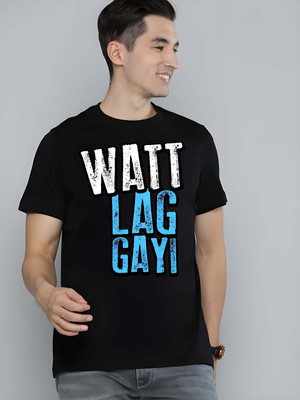 Kaido Typography Men Round Neck Black T-Shirt