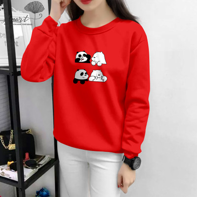 CloCline Graphic Print Women Round Neck Red T-Shirt