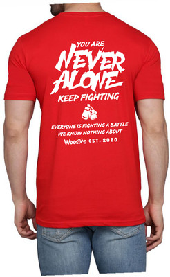 WOOSTRO Printed Men Round Neck Red T-Shirt