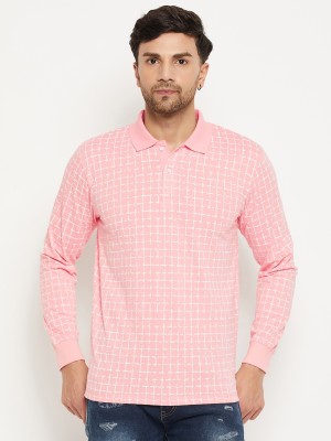 Wild West Printed Men Polo Neck Pink T-Shirt