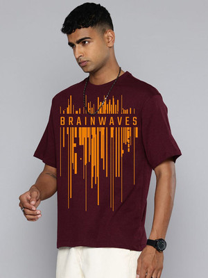 Moda Rapido Graphic Print Men Round Neck Maroon T-Shirt