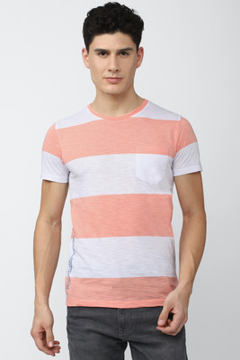 PETER ENGLAND Striped Men Round Neck Multicolor T-Shirt