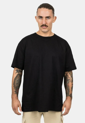 MIT Bharat Solid Men Round Neck Black T-Shirt