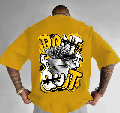 Manly Tees Printed Men Round Neck Yellow T-Shirt