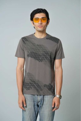 Fort Collins Solid Men Round Neck Grey T-Shirt