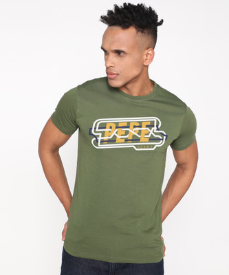 Pepe Jeans Typography Men Round Neck Green T-Shirt