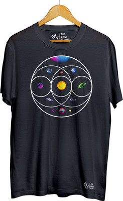 THE PRINT PLATTER Graphic Print Men Round Neck Black T-Shirt