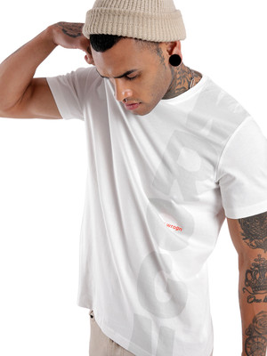 WROGN Printed Men Round Neck White T-Shirt