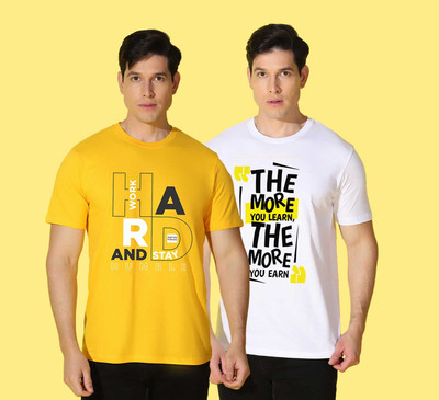 WOOSTRO Typography Men Round Neck Multicolor T-Shirt