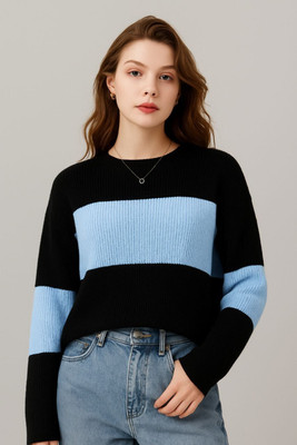 Amrutiya Style Colorblock Women Round Neck Purple T-Shirt