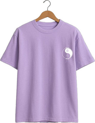 Buddy Collection Printed Men Round Neck Purple T-Shirt