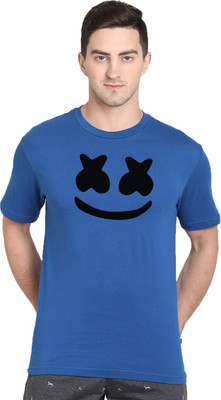 Aman Textile Printed Men Round Neck Blue T-Shirt