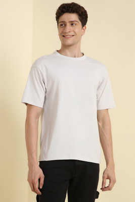 Allen Solly Solid Men Crew Neck White T-Shirt