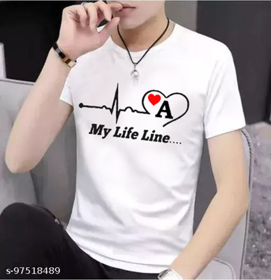 SQF Printed Men Round Neck White T-Shirt