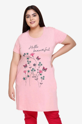 IN Love Printed Women Round Neck Pink T-Shirt
