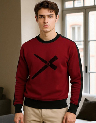 FASHIUM Printed Men Round Neck Maroon T-Shirt