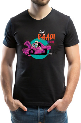 C PRASHANT ARTS Graphic Print Men Round Neck Black T-Shirt
