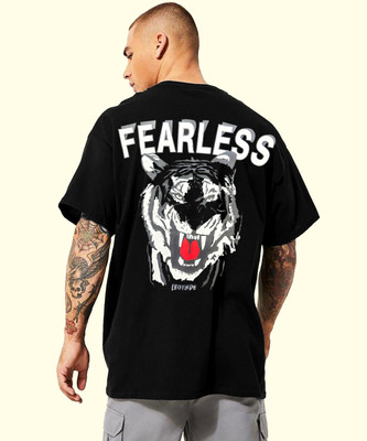 Leotude Printed Men Round Neck Black T-Shirt