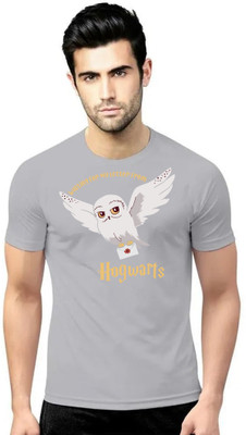 ManGOD Printed Men Round Neck Grey T-Shirt