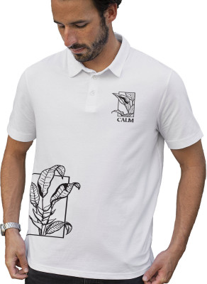 Fighterhero Printed Men Polo Neck White T-Shirt