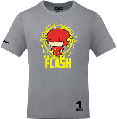 FastBend Printed, Typography Men Round Neck Grey T-Shirt
