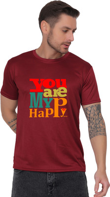 GetBling Printed Men Round Neck Red T-Shirt