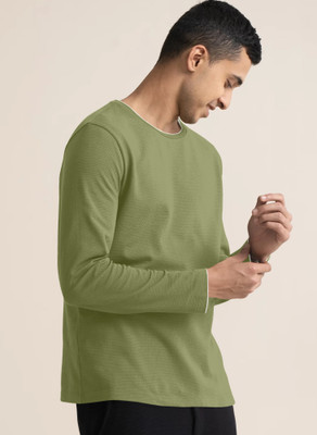 METRONAUT Self Design Men Round Neck Light Green T-Shirt
