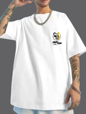 DHURWAFASHION Solid Men Round Neck White T-Shirt