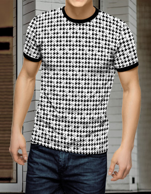 HouseOfCommon Printed Men Round Neck Black T-Shirt