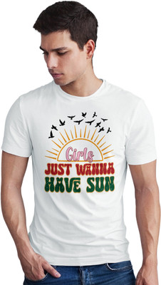 Seek Buy Love Printed Men Round Neck White T-Shirt