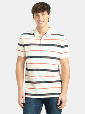 JOCKEY Striped Men Polo Neck Multicolor T-Shirt
