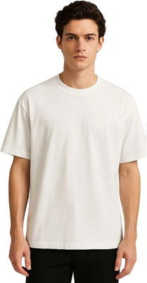 Imaginatives Cartoon, Solid, Graphic Print Men Round Neck White T-Shirt