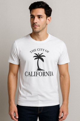 Trendige Printed, Graphic Print, Typography Men Round Neck White T-Shirt