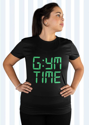 PD CLORI Printed Women Round Neck Black T-Shirt