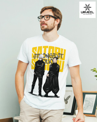 URVEIL ENTERPRISES Printed Men Round Neck White T-Shirt