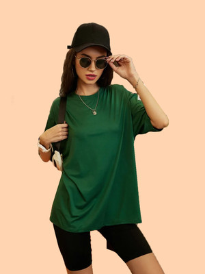 SYDNEY HILLS Solid Women Round Neck Multicolor T-Shirt
